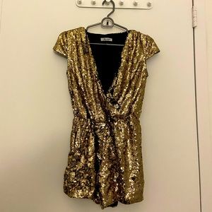 Gold Sequin Playsuit